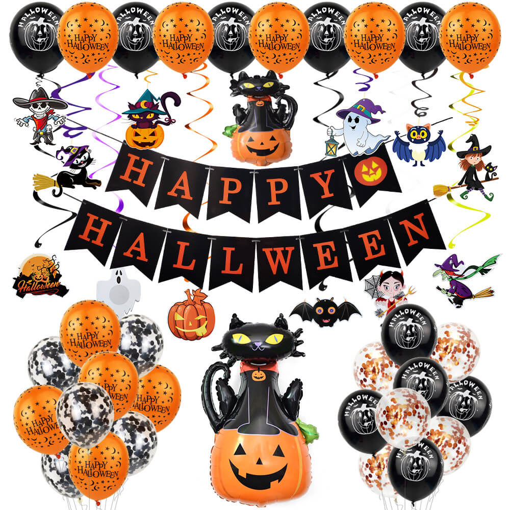 Happy Halloween Foil Balloons Party Decoration Set 4