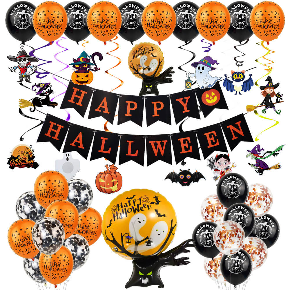 Happy Halloween Foil Balloons Party Decoration Set 6