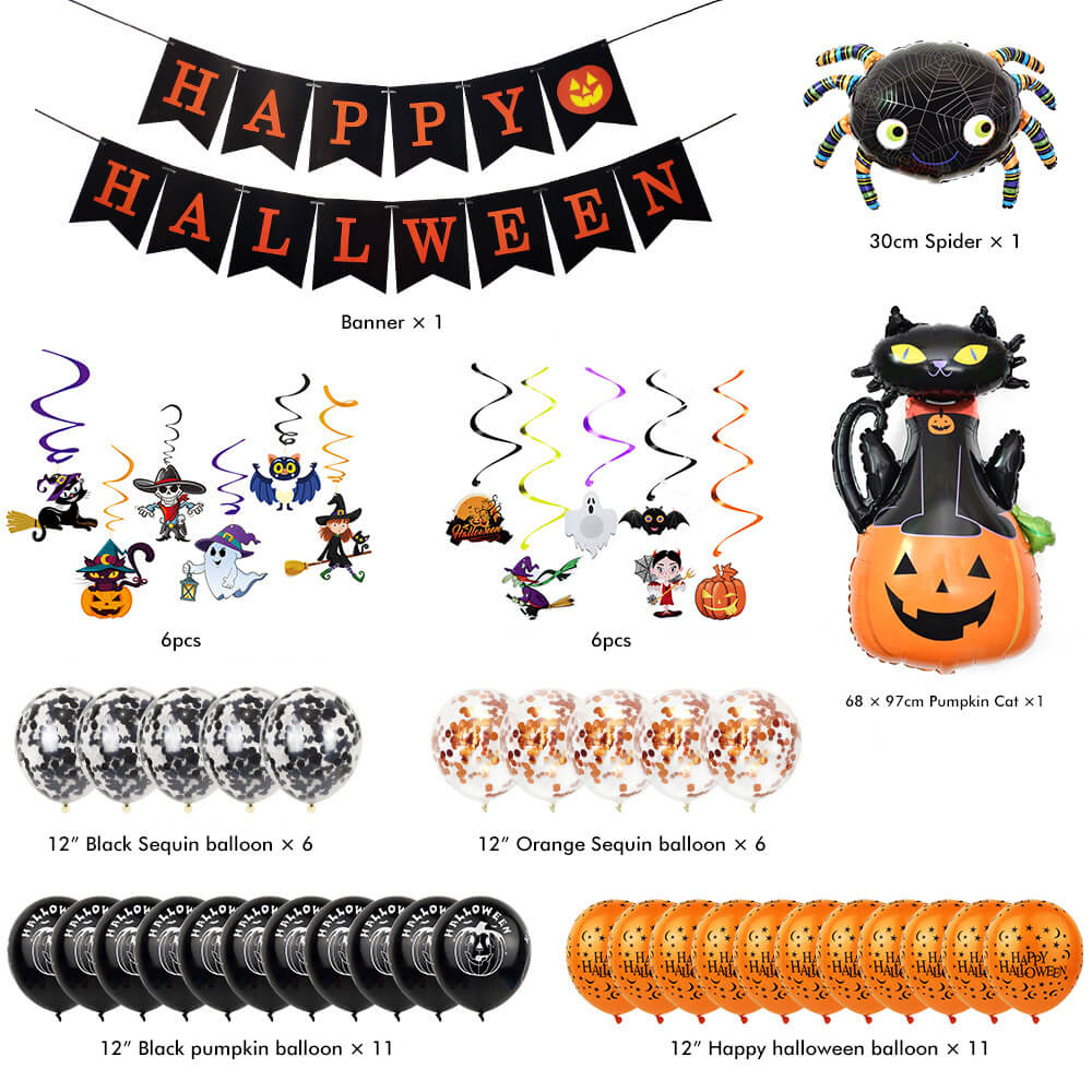 Happy Halloween Foil Balloons Party Decoration Set 9