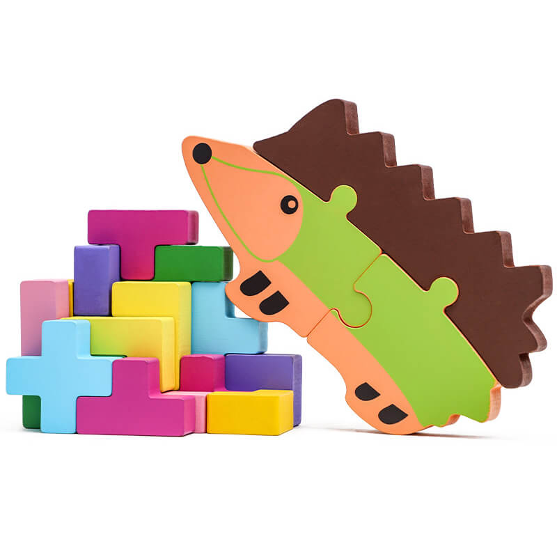 Wooden Hedgehog Balance Stacking Blocks Educational Building Blocks 2