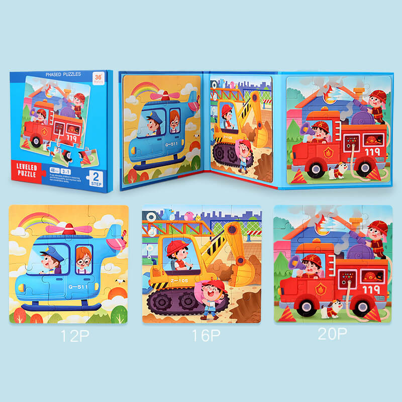 Wooden Magnetic Puzzles Book Educational Toy for Preschool Kids 5