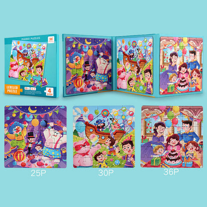 Wooden Magnetic Puzzles Book Educational Toy for Preschool Kids 9