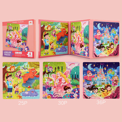 Wooden Magnetic Puzzles Book Educational Toy for Preschool Kids 10