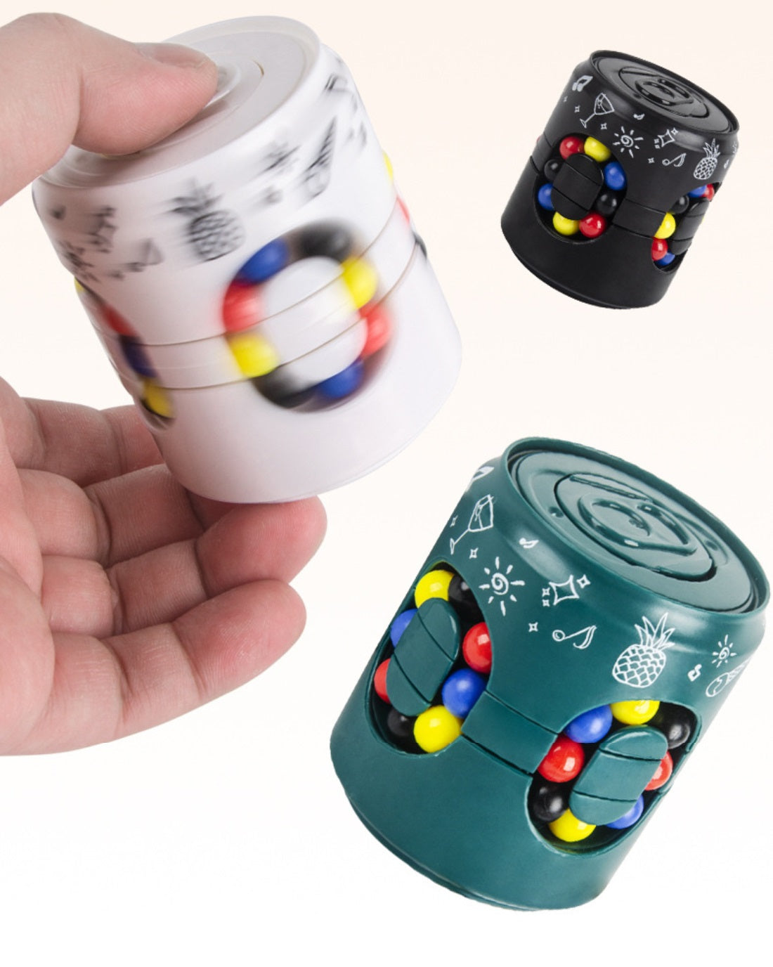 Magic Bean Puzzle Fidget Spinner Cube Rotating Color Match Toy 6