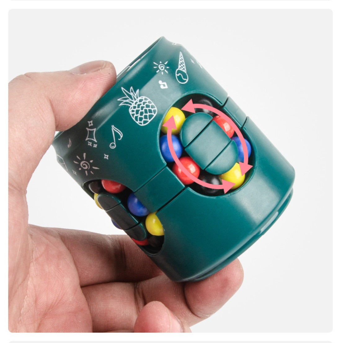 Magic Bean Puzzle Fidget Spinner Cube Rotating Color Match Toy 4