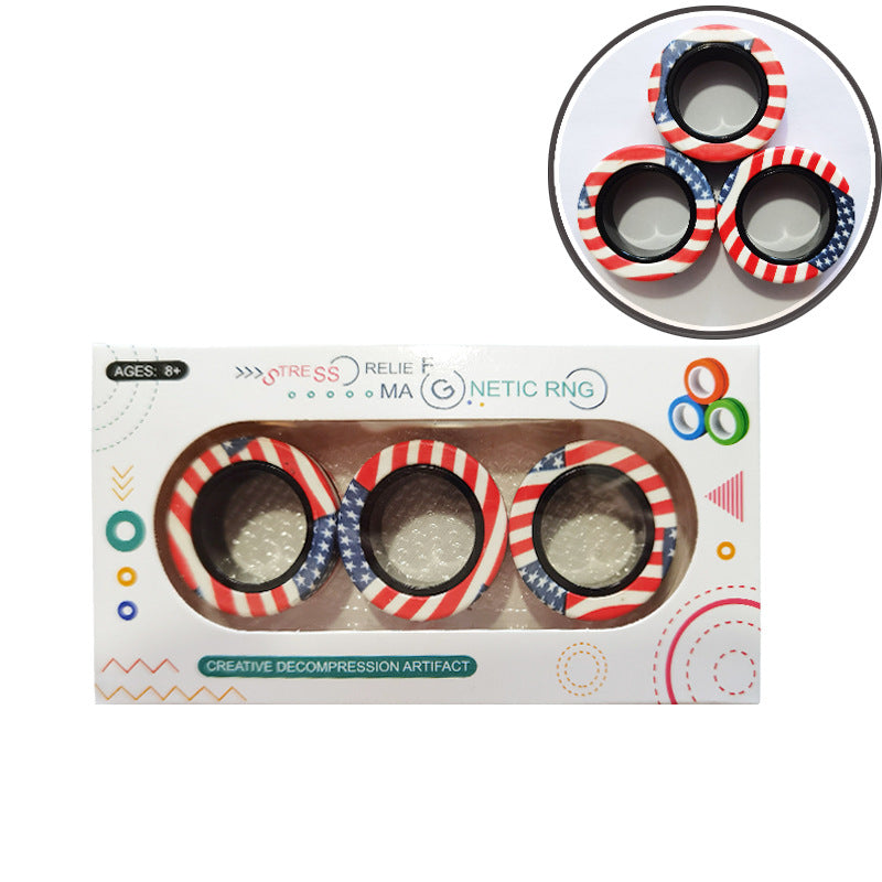 Magnetic Finger Rings Fidget Spinner 3 Pack Set 10