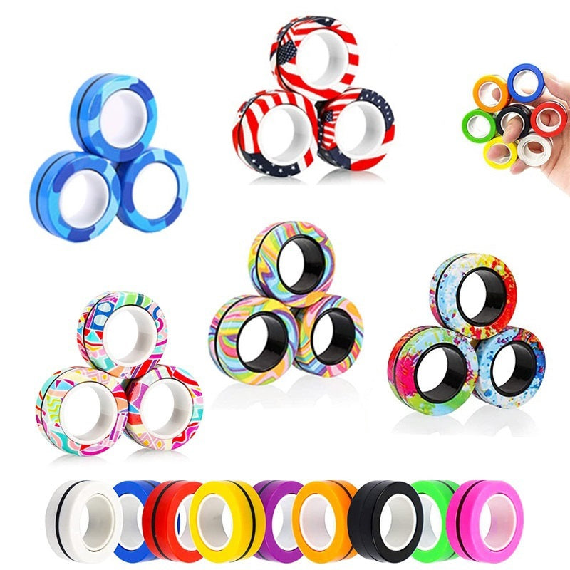 Magnetic Finger Rings Fidget Spinner 3 Pack Set