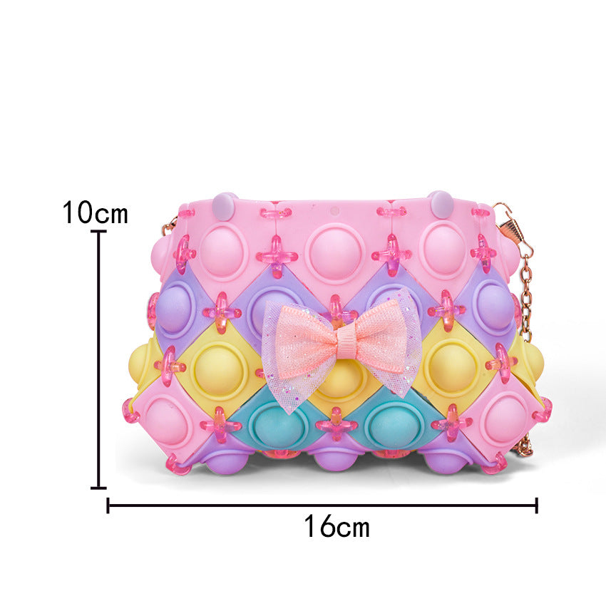 Silicone Pop It Fidget Toy Purse Sensory Bag for Kids and Adults