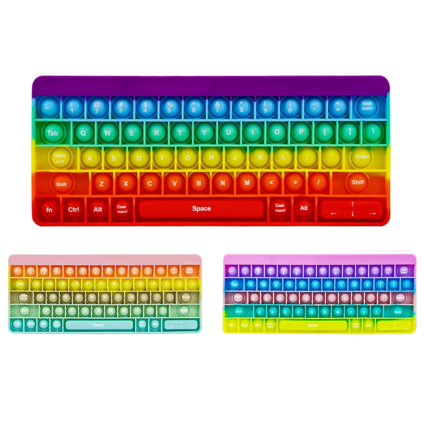 Silicone Pop Tubes Sensory Fidget Toy Keyboard 27x10.8cm 6