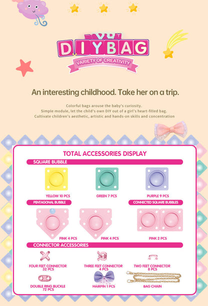 Silicone Pop It Fidget Toy DIY Bag Sensory Creative Play 5