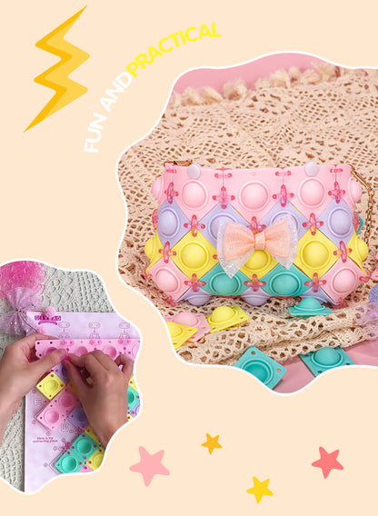Silicone Pop It Fidget Toy DIY Bag Sensory Creative Play 6