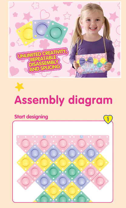 Silicone Pop It Fidget Toy DIY Bag Sensory Creative Play 7