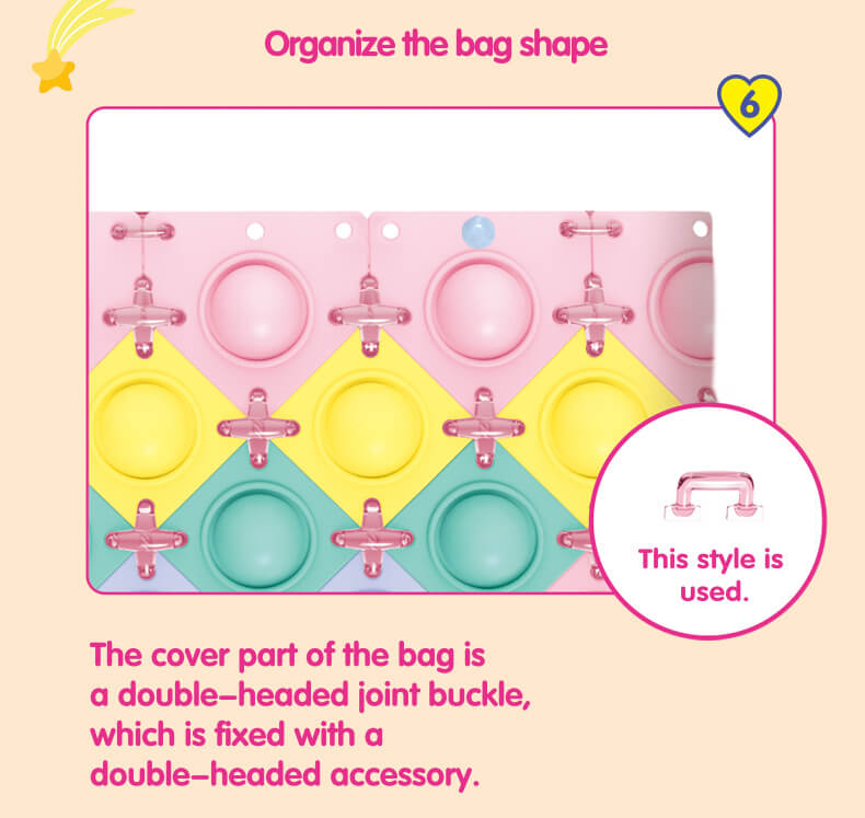 Silicone Pop It Fidget Toy DIY Bag Sensory Creative Play 11