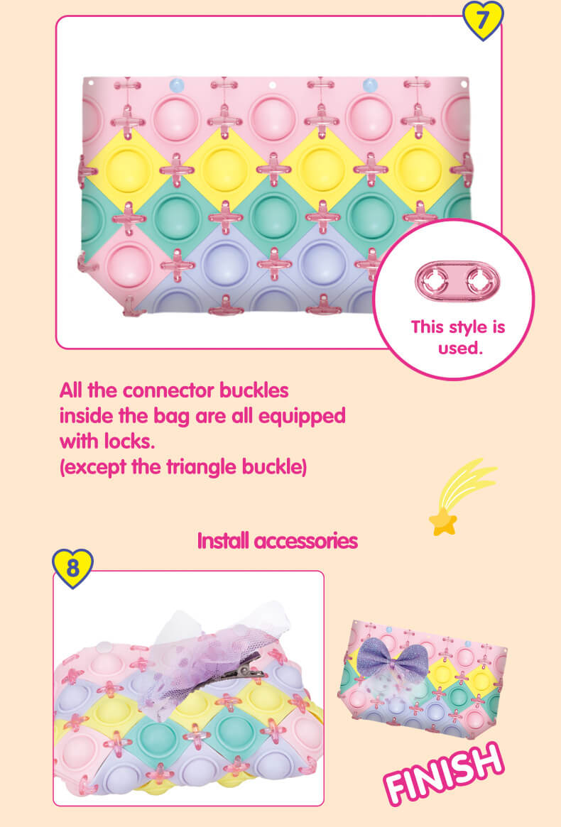 Silicone Pop It Fidget Toy DIY Bag Sensory Creative Play 12