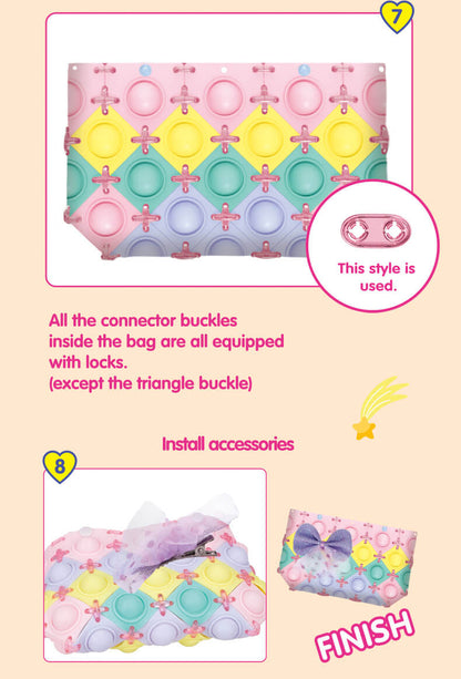 Silicone Pop It Fidget Toy DIY Bag Sensory Creative Play 12