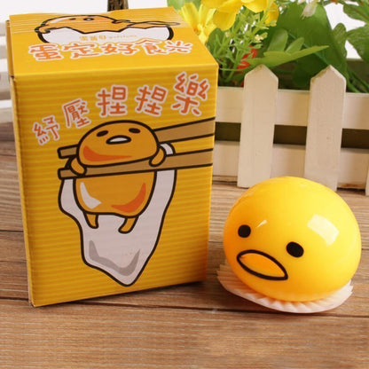 Soft Rubber Egg Yolk Stress Ball Novelty Spoof Toy 5.5cm 6