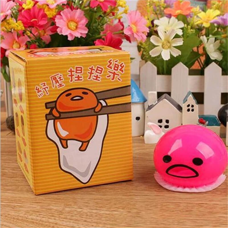 Soft Rubber Egg Yolk Stress Ball Novelty Spoof Toy 5.5cm 7