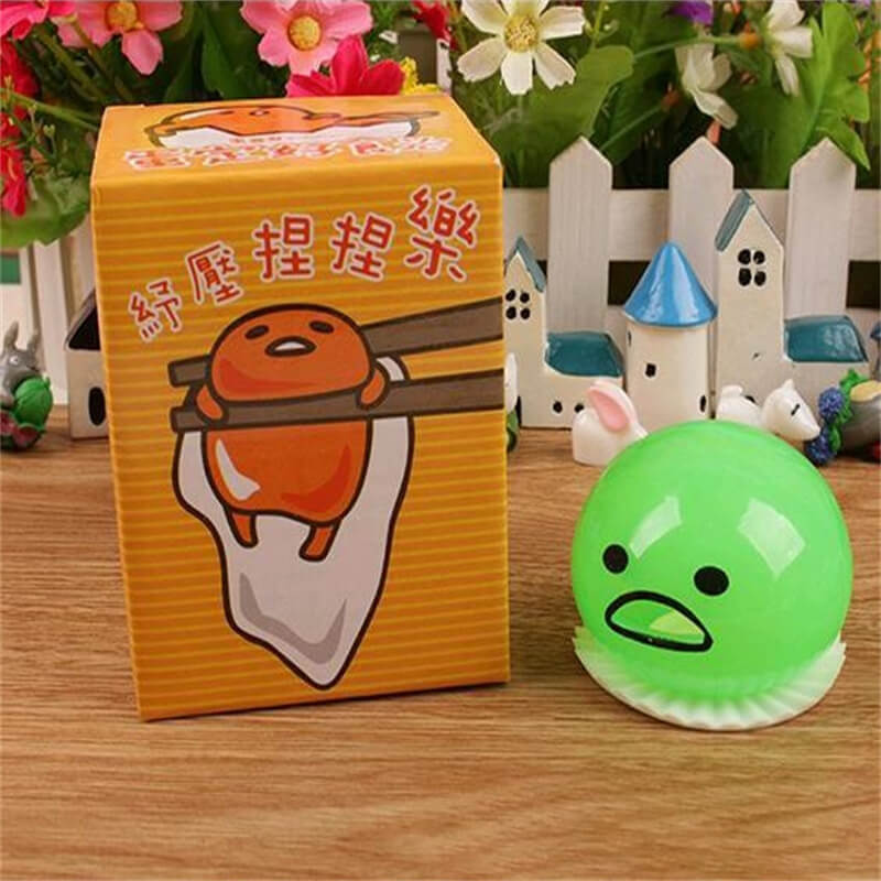 Soft Rubber Egg Yolk Stress Ball Novelty Spoof Toy 5.5cm 5