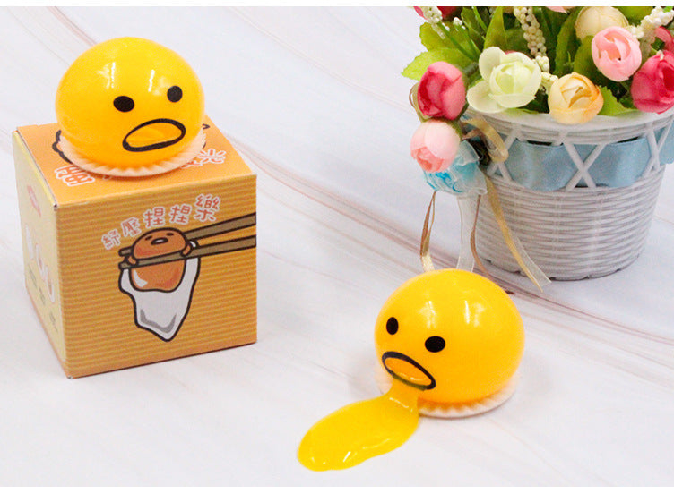 Soft Rubber Egg Yolk Stress Ball Novelty Spoof Toy 5.5cm 2
