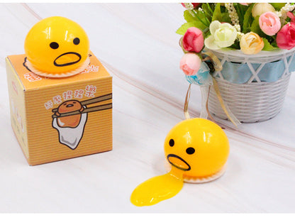 Soft Rubber Egg Yolk Stress Ball Novelty Spoof Toy 5.5cm 2