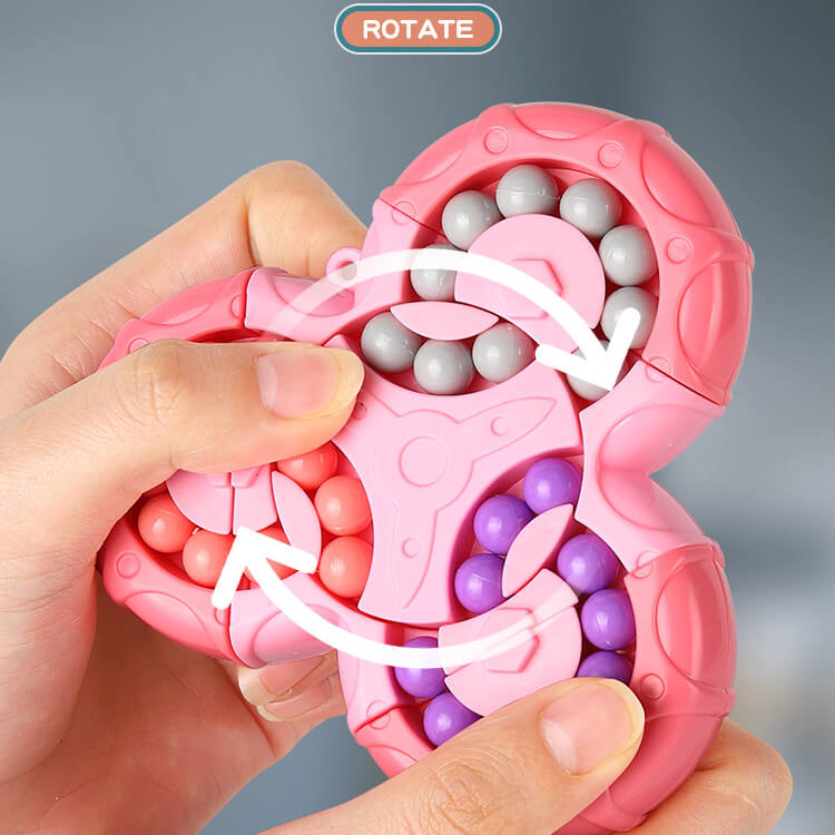 Plastic Puzzle Spinner Cube Fidget Toy with Sling and Color Box 3