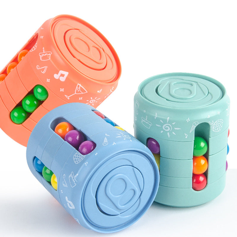 Rotating Bean Cube Fidget Spinner Toy 5.6cm Diameter 6.8cm Height 3