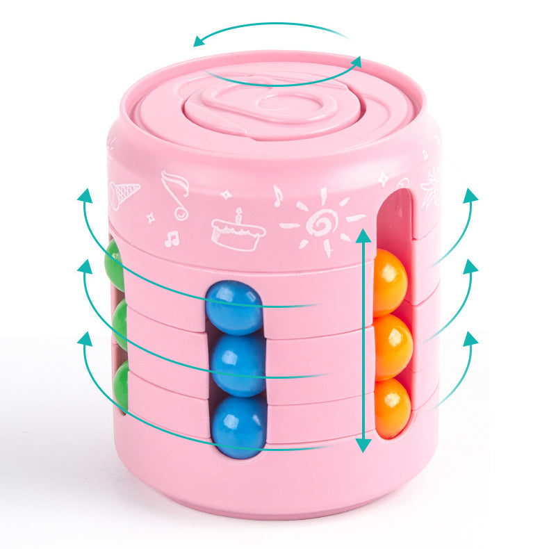 Rotating Bean Cube Fidget Spinner Toy 5.6cm Diameter 6.8cm Height 7