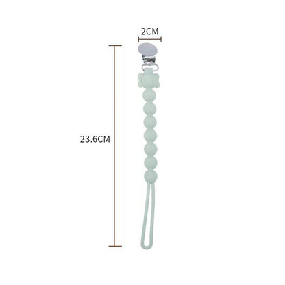 Silicone Baby Teether Pacifier Clip Chain with Stainless Steel Clip 7