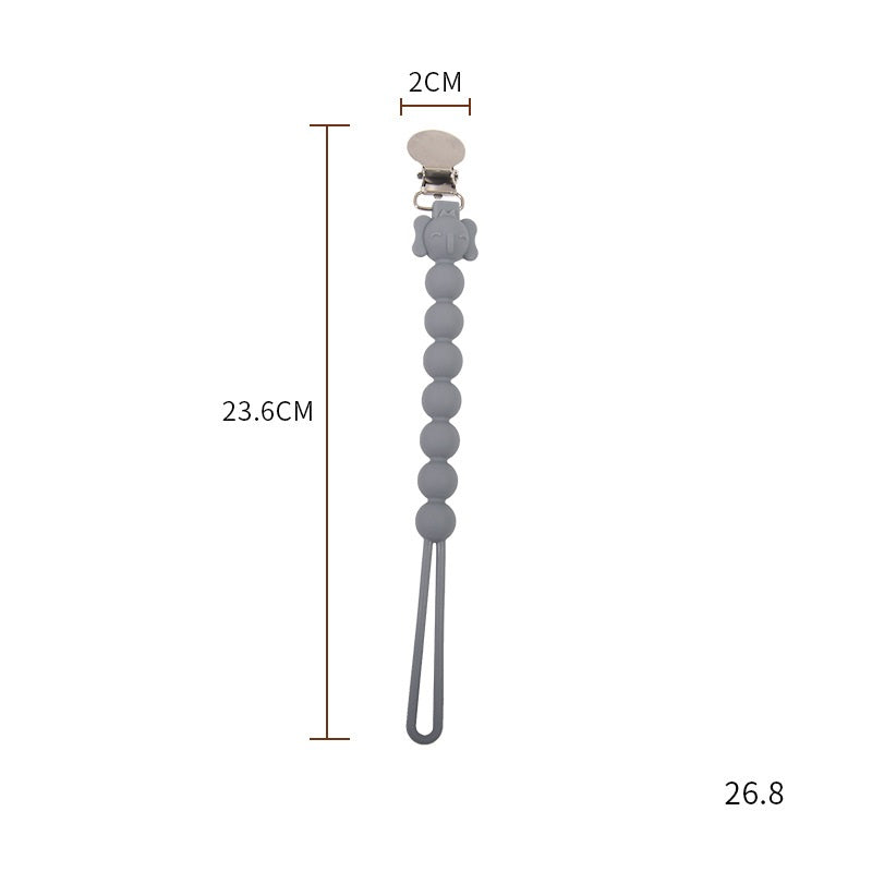 Silicone Baby Teether Pacifier Clip Chain with Stainless Steel Clip 8