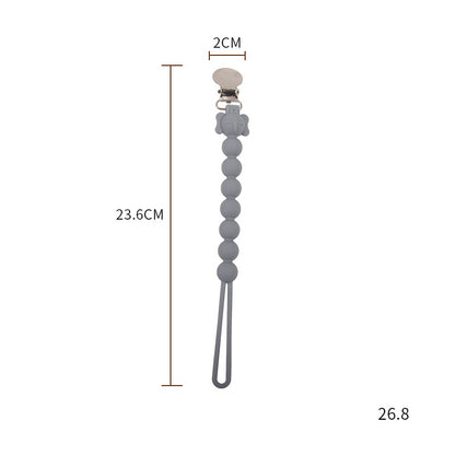 Silicone Baby Teether Pacifier Clip Chain with Stainless Steel Clip 8