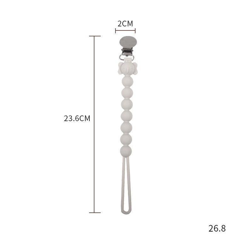 Silicone Baby Teether Pacifier Clip Chain with Stainless Steel Clip 9
