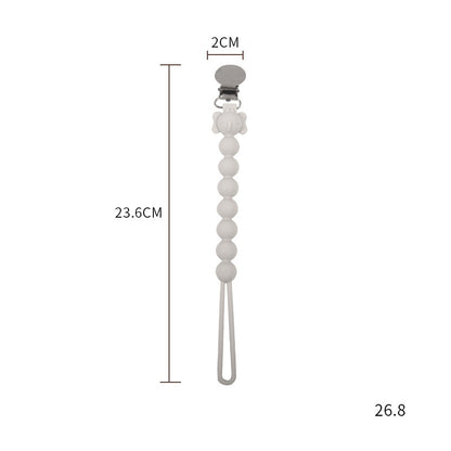 Silicone Baby Teether Pacifier Clip Chain with Stainless Steel Clip 9