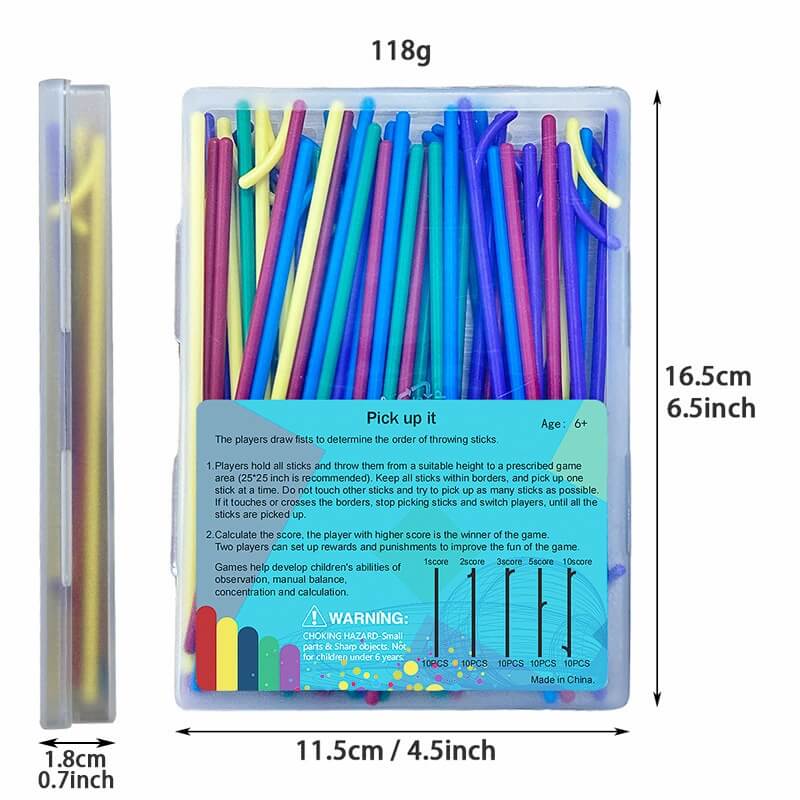Silicone Pick Up Sticks Tabletop Game 50 Pack Random Colors