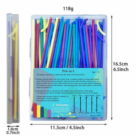 Silicone Pick Up Sticks Tabletop Game 50 Pack Random Colors