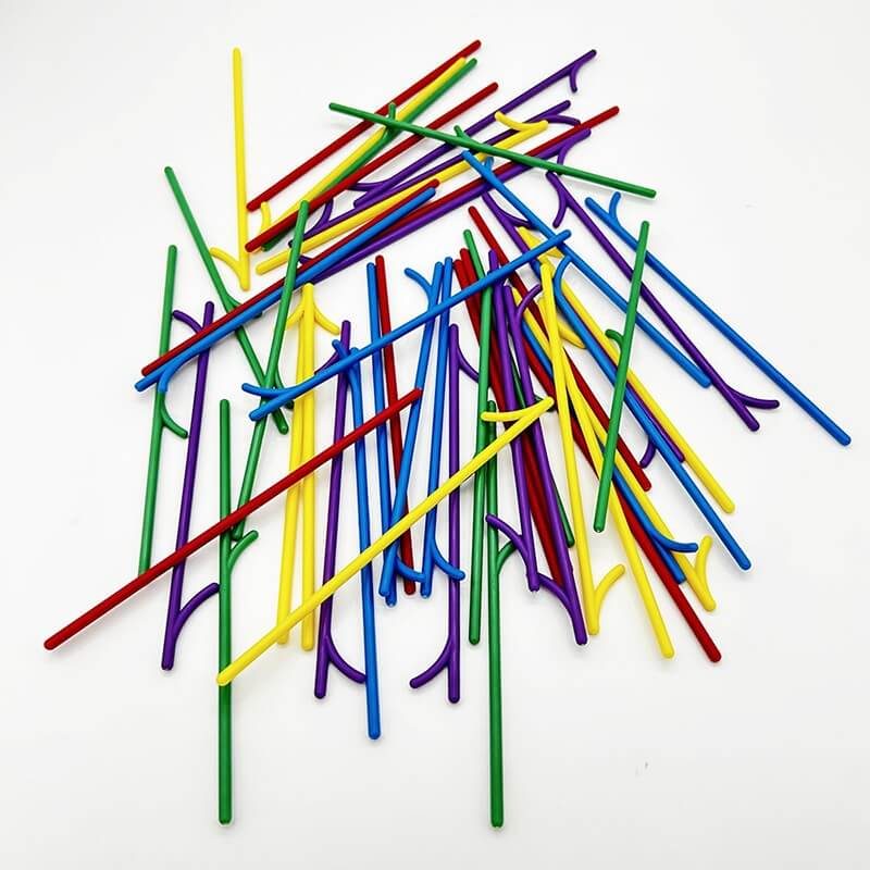 Silicone Pick Up Sticks Tabletop Game 50 Pack Random Colors 6