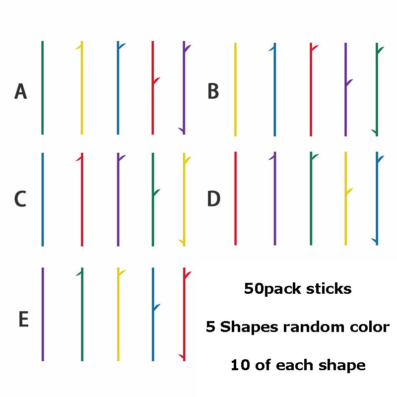 Silicone Pick Up Sticks Tabletop Game 50 Pack Random Colors 2