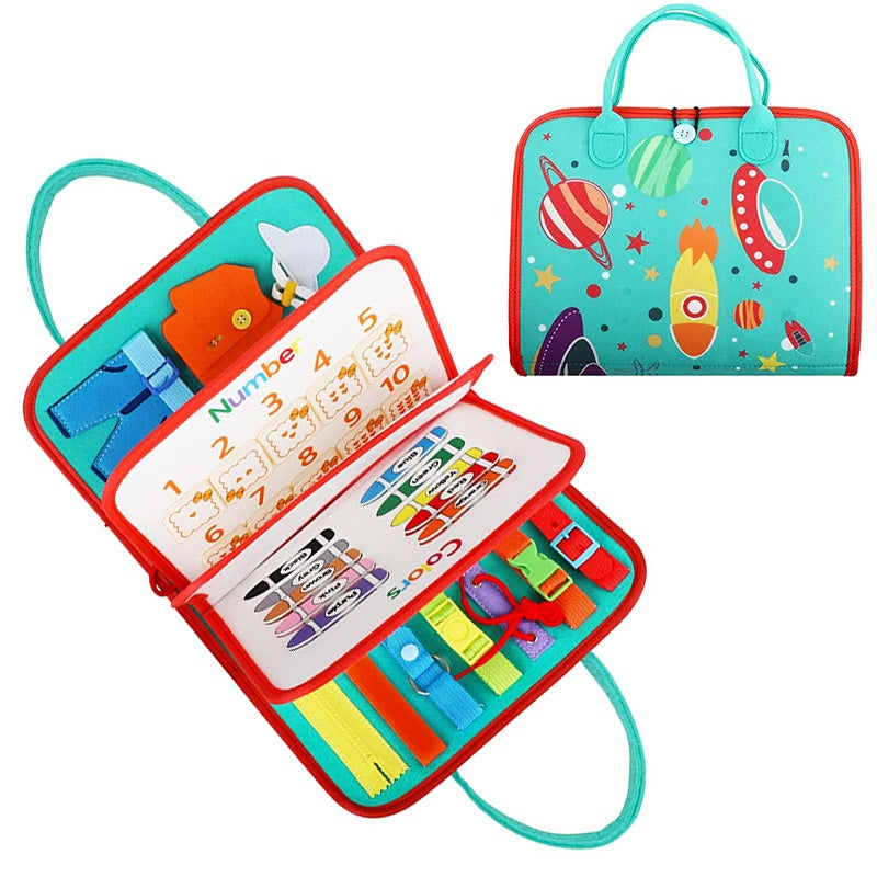 Space Theme Montessori Busy Board Educational Toy for Toddlers 4
