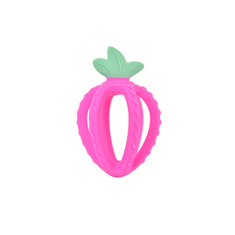 Silicone Strawberry Teething Toy Baby Teether for 3 Months and Up 8