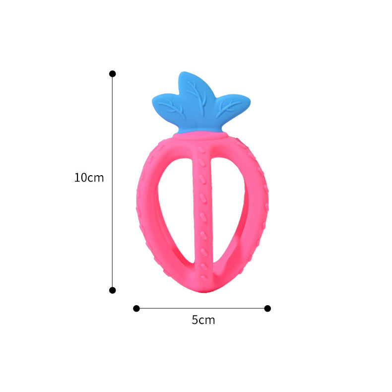 Silicone Strawberry Teething Toy Baby Teether for 3 Months and Up 5