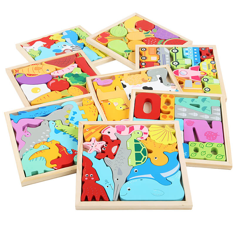 Wooden 3D Puzzle Educational Toy for Kids