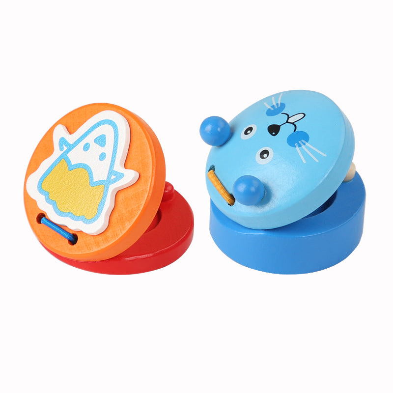 Wooden Castanets Kids Musical Instrument Educational Toy 7