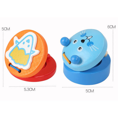 Wooden Castanets Kids Musical Instrument Educational Toy 5