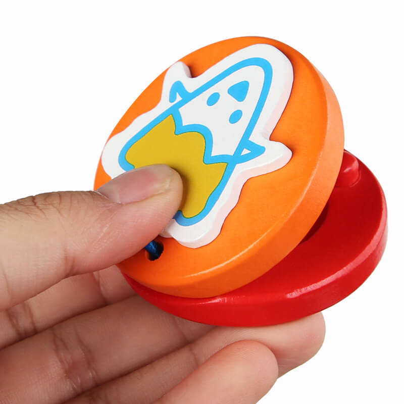 Wooden Castanets Kids Musical Instrument Educational Toy 4