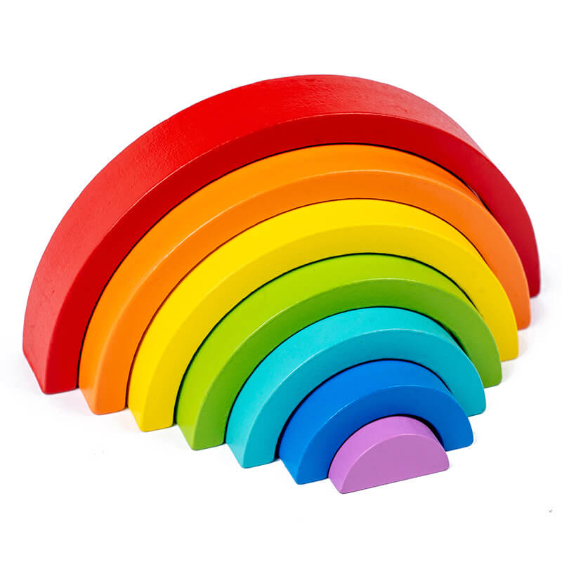 Wooden Rainbow Building Blocks Educational Toy for Kids