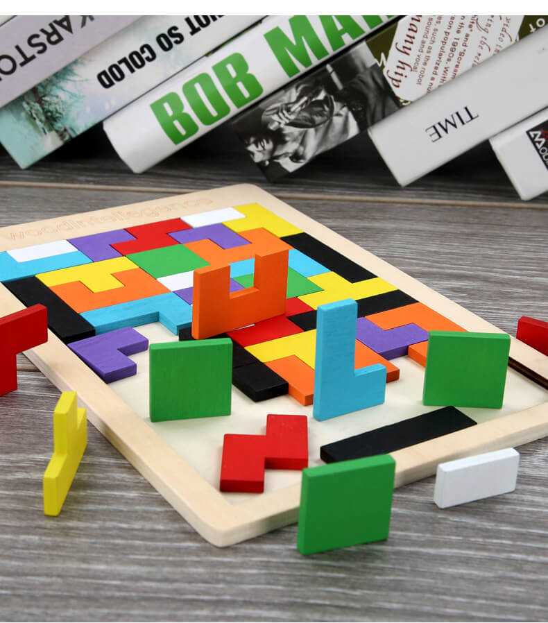 Wooden Tetris Puzzle Educational Toy for Kids 3
