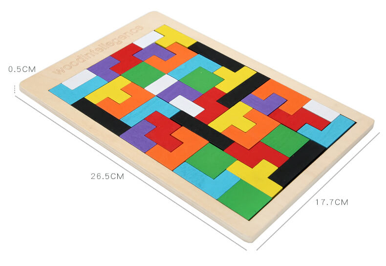 Wooden Tetris Puzzle Educational Toy for Kids 5