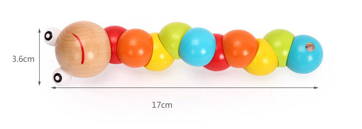 Wooden Caterpillar Twist Building Blocks Educational Toy for Baby 9