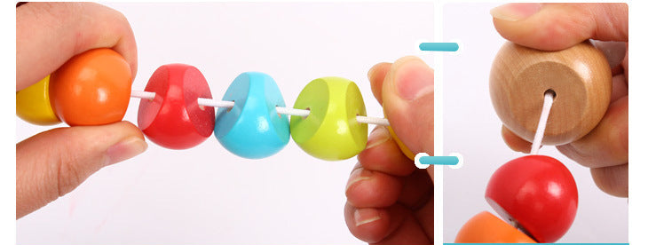 Wooden Caterpillar Twist Building Blocks Educational Toy for Baby 10