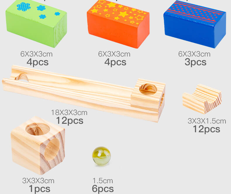 Wooden Marble Run Educational STEM Toy for Kids 6