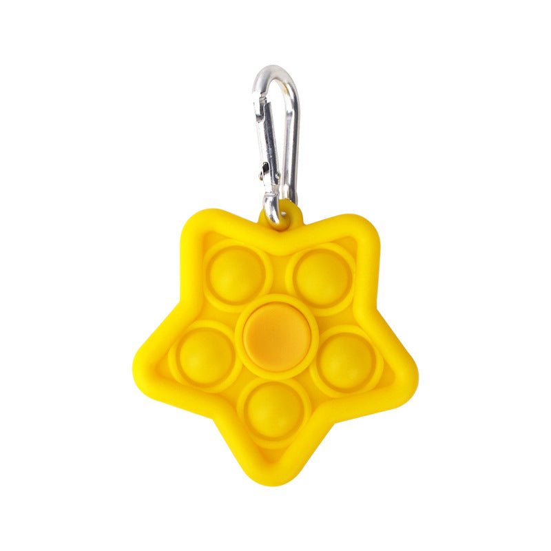 Silicone Star Pop It Fidget Spinner Toy with Keychain 8.1x6.2x3.7cm 10